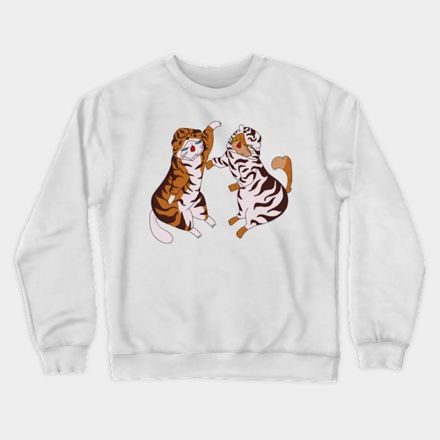 Tiger cat Crewneck Sweatshirt by Mob0